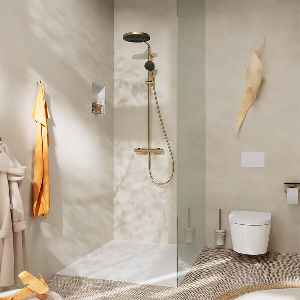 Душова система Hansgrohe Pulsify S Puro Showerpipe 260 1jet 24237140 з термостатом, бронза матовий, фото 7