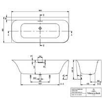 Ванна акрилова Villeroy&Boch Loop&Friends UBA180LSF9CL00V-01 180х80 см ліва з ніжками, білий глянець, фото №2