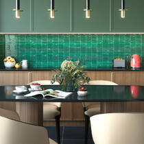 Плитка Ceramica Deseo Sticks emerald 20x20 см, фото №1