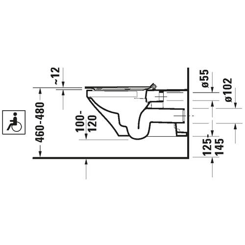 Унитаз подвесной Duravit DuraStyle 2559090000 безободковый, белый глянец, фото 3