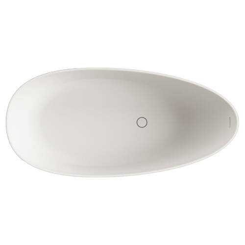 Ванна зі штучного каменю PAA Bella Ovo VABELLO/00 170х80 см з інтегрованим сифоном, білий глянець, фото 2