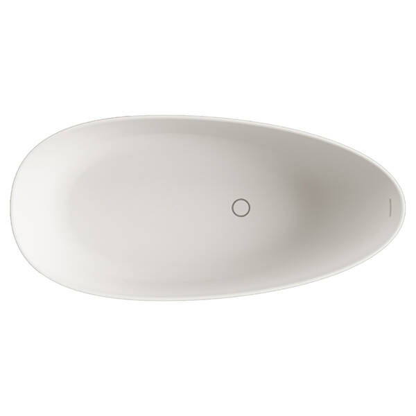 Ванна зі штучного каменю PAA Bella Ovo VABELLO/00 170х80 см з інтегрованим сифоном, білий глянець, фото 2