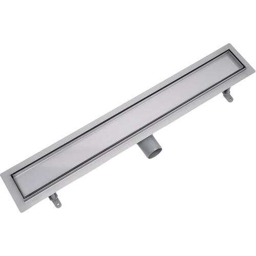 Душовий канал Devit Universal UN60220 60 см з нержавіючої сталі та низьким сифоном і накладкою, з горизонтальним виводом, хром, фото 1