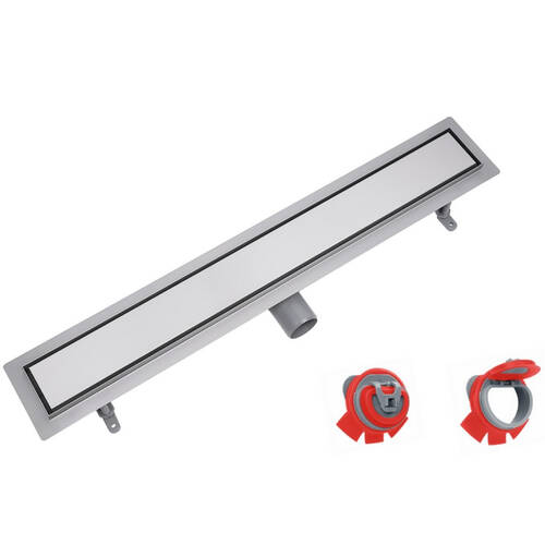 Душовий канал Devit Universal UN60220 60 см з нержавіючої сталі та низьким сифоном і накладкою, з горизонтальним виводом, хром, фото 6