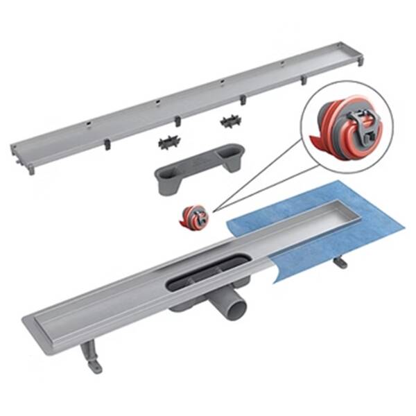 Душовий канал Devit Universal UN60220 60 см з нержавіючої сталі та низьким сифоном і накладкою, з горизонтальним виводом, хром, фото 13