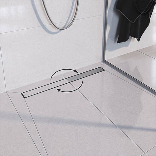 Душовий канал Devit Universal UN60220 60 см з нержавіючої сталі та низьким сифоном і накладкою, з горизонтальним виводом, хром, фото 8