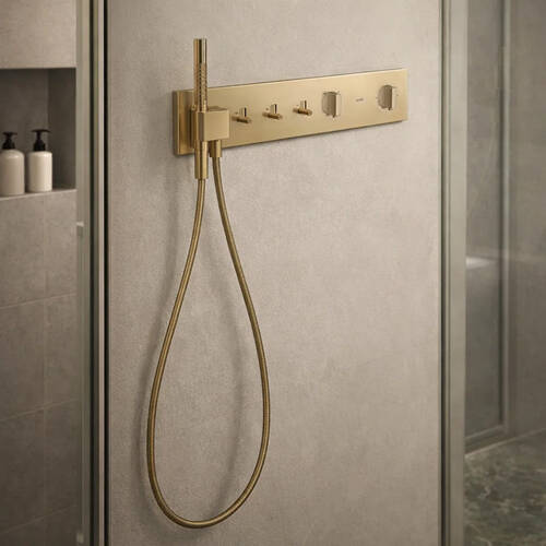 Смеситель скрытого монтажа Axor ShowerComposition 12572140 с термостатом, матовая бронза, фото 1