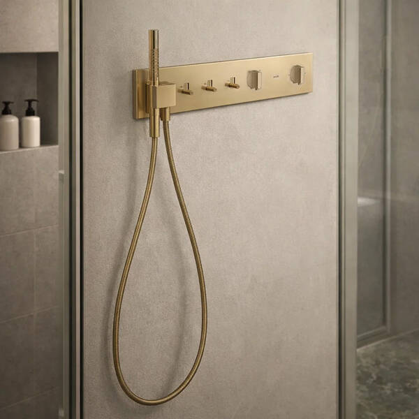 Смеситель скрытого монтажа Axor ShowerComposition 12572140 с термостатом, матовая бронза, фото 1