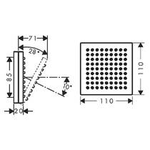 Верхній душ Axor ShowerComposition 12596340 настінний для плечей, хром чорний матовий, фото №2