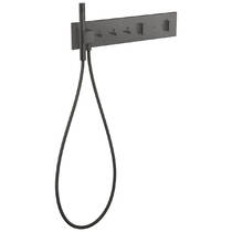 Змішувач прихованого монтажу для душу Axor ShowerComposition 12572340 з термостатом, матовий чорний хром, фото №1