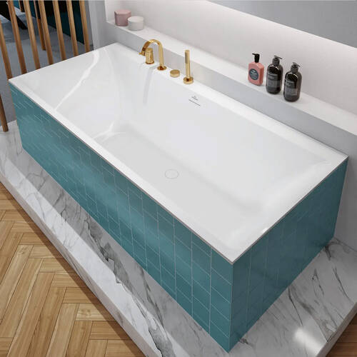 Ванна кварилова Villeroy&Boch Subway 3.0 UBQ180SBW2DV-RW 180х80 см з ніжками, білий матовий, фото 9
