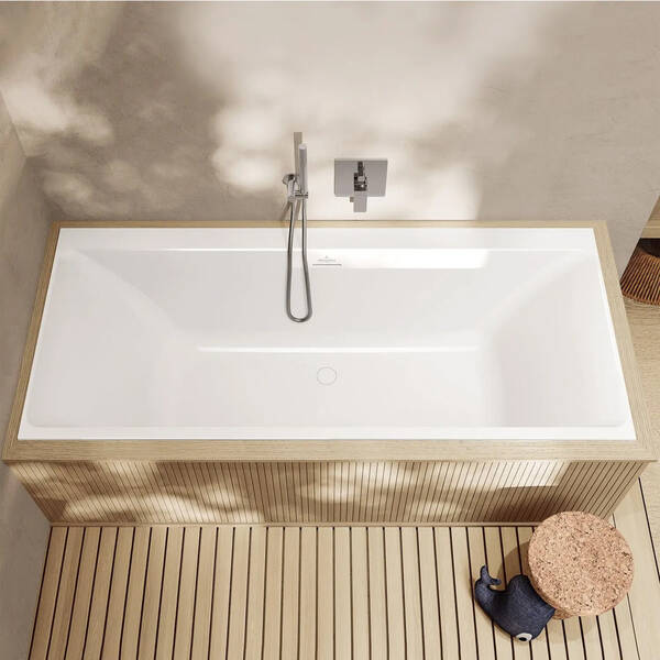 Ванна кварилова Villeroy&Boch Subway 3.0 UBQ180SBW2DV-RW 180х80 см з ніжками, білий матовий, фото 1