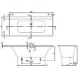 Ванна кварилова Villeroy&Boch Subway 3.0 UBQ180SBW2DV-RW 180х80 см з ніжками, білий матовий, фото 3