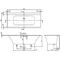 Ванна кварилова Villeroy&Boch Subway 3.0 UBQ180SBW2DV-RW 180х80 см з ніжками, білий матовий, фото №3