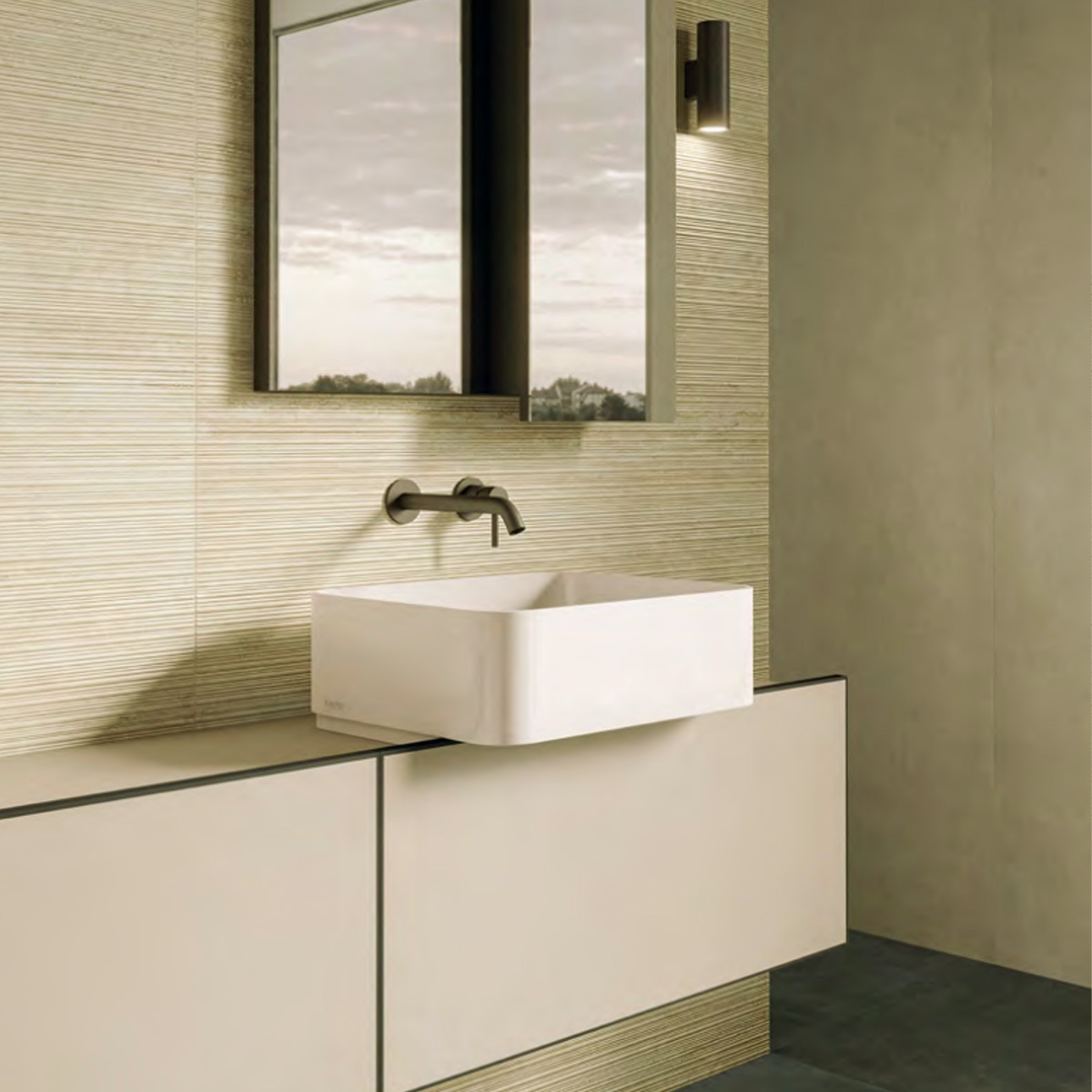 TR03BAR TRAV.BEIGE VEIN CUT RIBBED SQ. 120X60 (1 сорт)