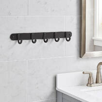 Планка з гачками Аква Родос Gloria Gun Metal 8055 5 гачків, графіт матовий, фото №1