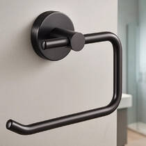 Держатель для туалетной бумаги Аква Родос Gloria Gun Metal 8116 без крышки, графит матовый, фото №1