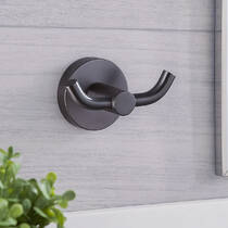 Гачок Аква Родос Gloria Gun Metal 8125 подвійний, графіт матовий, фото №1