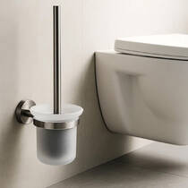 Щетка для унитаза Аква Родос Gloria Gun Metal 8129 с держателем, графит матовый, фото №1