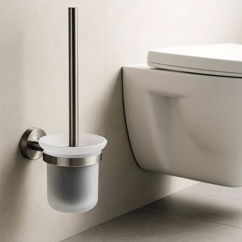 Щітка для унітазу Аква Родос Gloria Gun Metal 8129 з тримачем, графіт матовий, фото 1