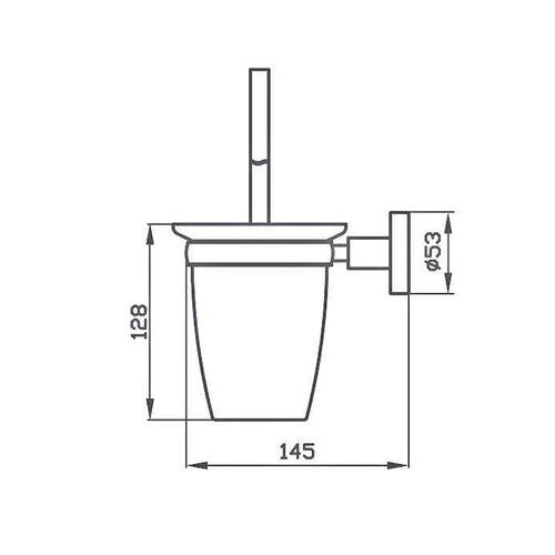 Щітка для унітазу Аква Родос Gloria Gun Metal 8129 з тримачем, графіт матовий, фото 3