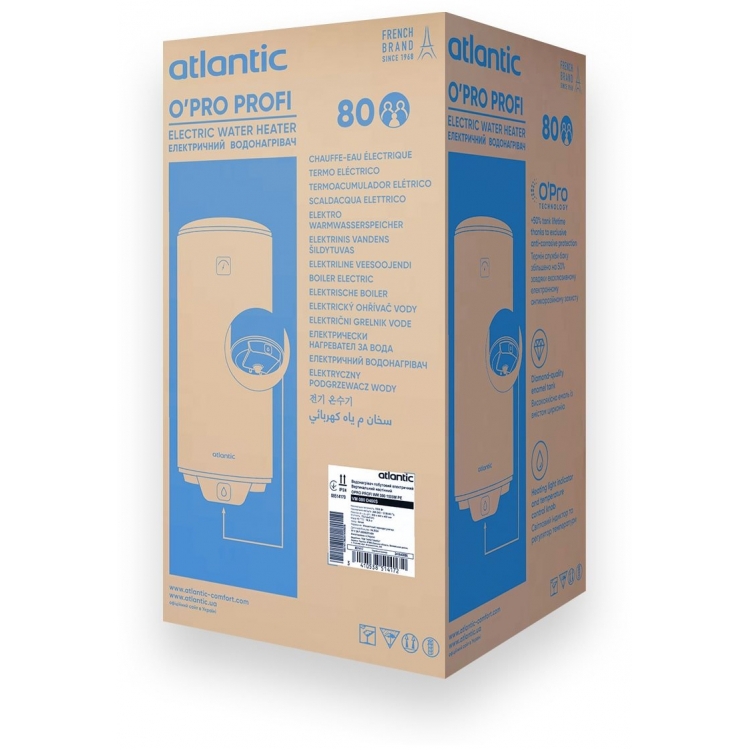 851417 Водонагрівач побутовий електричний Atlantic OPRO PROFI VM 080 D400S (1500W) (1 сорт)