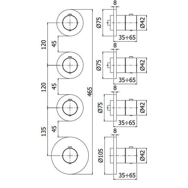 Змішувач прихованого монтажу з термостатом для душу Paffoni Modular Box MDE019CR хром, фото 5