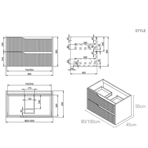 Тумба Devit Style 442100W 100 см з раковиною, біла, фото 3