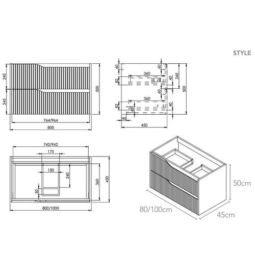 Тумба Devit Style 442080W 80 см з раковиною, біла, фото 3