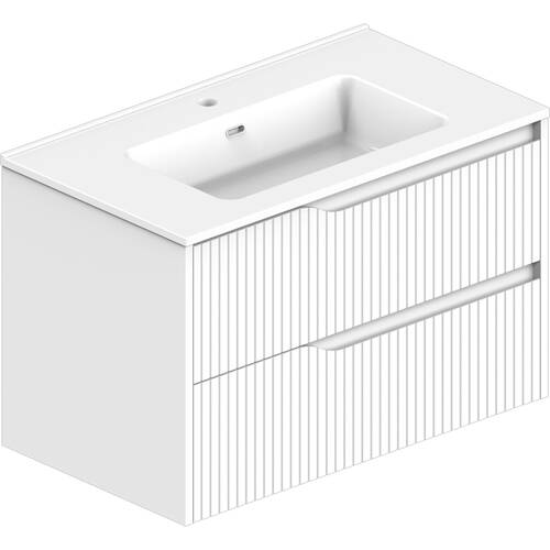 Тумба Devit Style 442080W 80 см з раковиною, біла, фото 1