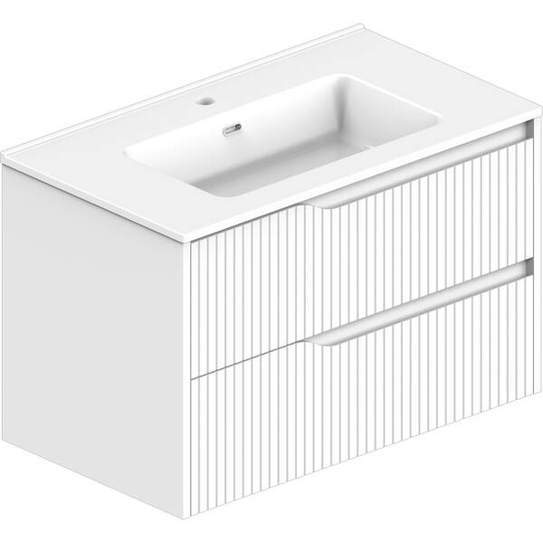 Тумба Devit Style 442080W 80 см з раковиною, біла, фото 1