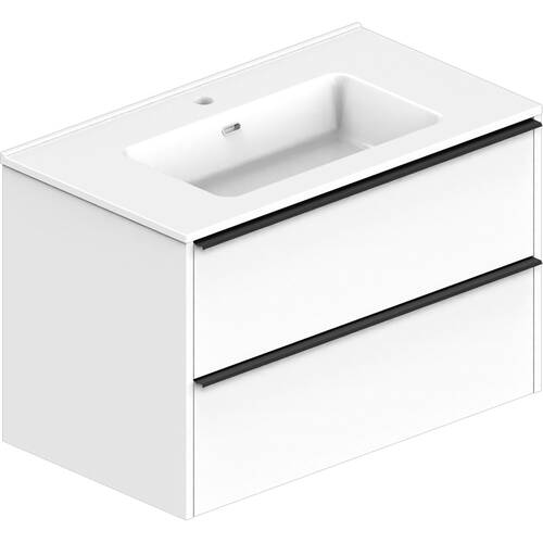 Тумба Devit Comfort 332080W 80 см з раковиною, біла, фото 1