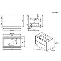 Тумба Devit Comfort 332100W 100 см с раковиной, белая, фото №3