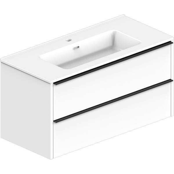 Тумба Devit Comfort 332100W 100 см з раковиною, біла, фото 1