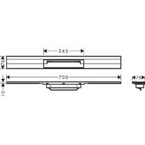 Решетка для душевого канала Hansgrohe RainDrain Flex Wall 56050700 белый матовый 700 мм, фото №2