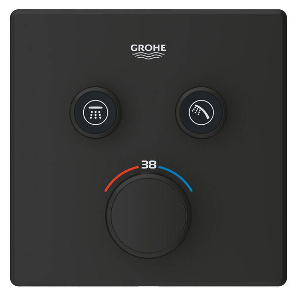 Смеситель скрытого монтажа для душа Grohe Grohtherm SmartControl 102166KF00 с термостатом, черный матовый, фото 4