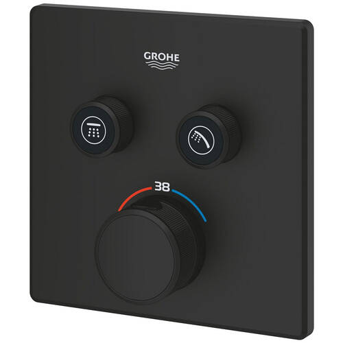 Смеситель скрытого монтажа для душа Grohe Grohtherm SmartControl 102166KF00 с термостатом, черный матовый, фото 5