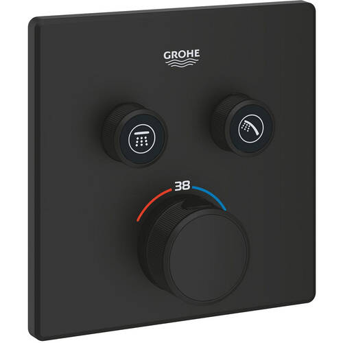 Смеситель скрытого монтажа для душа Grohe Grohtherm SmartControl 102166KF00 с термостатом, черный матовый, фото 1