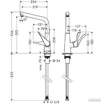 Смеситель для кухни Hansgrohe Metris 14822000, фото №2