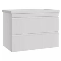 Тумба Devit Frame 753080W 80 см с раковиной и сифоном, белая глянцевая, фото №1