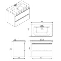 Тумба Devit Frame 753080W 80 см с раковиной и сифоном, белая глянцевая, фото №5