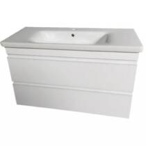 Тумба Devit Frame 753100W 100 см с раковиной и сифоном, белая глянцевая, фото №2