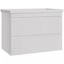 Тумба Devit Frame 753100W 100 см с раковиной и сифоном, белая глянцевая, фото №1