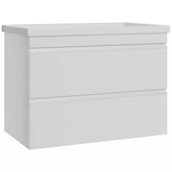 Тумба Devit Frame 753100W 100 см з раковиною та сифоном, біла глянцева, фото 1