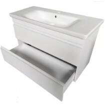Тумба Devit Frame 753100W 100 см с раковиной и сифоном, белая глянцевая, фото №3