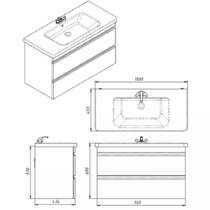 Тумба Devit Frame 753100W 100 см с раковиной и сифоном, белая глянцевая, фото №5