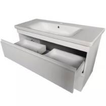 Тумба Devit Frame 753100W 100 см с раковиной и сифоном, белая глянцевая, фото №4