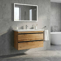 Тумба Devit Frame 753100O 100 см з раковиною та сифоном, натуральний дуб, фото №1