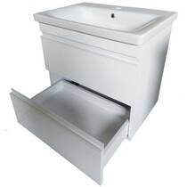 Тумба Devit Frame 753065W 65 см с раковиной и сифоном, белая глянцевая, фото №5