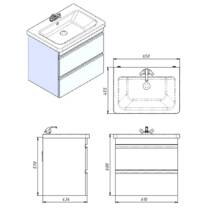 Тумба Devit Frame 753065W 65 см с раковиной и сифоном, белая глянцевая, фото №2